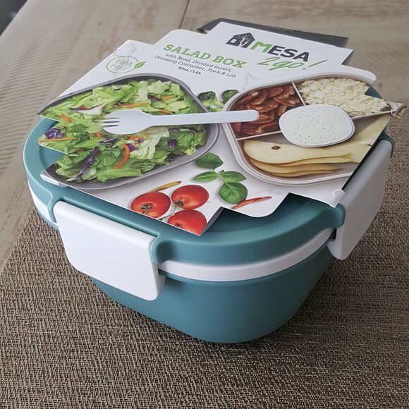 NEW MESA 2go! Salad Lunch Bento Box Bowl Container Compartments Stackable - Picture 1 of 14